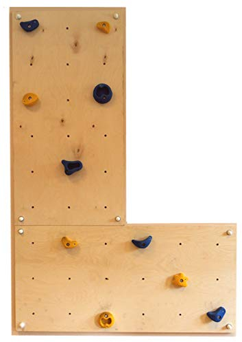 Gartenpirat Kletterwand Indoor IW2 ca. 1,30 m² mit Zwei Wandplatten 114 x 57 cm 10 bunten Klettersteinen und Montagematerial für Kinder und Erwachsene