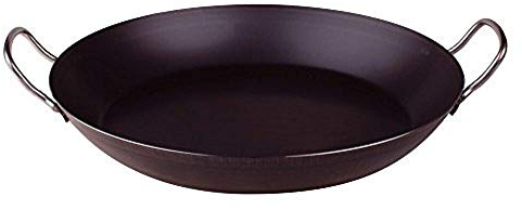 Pentole Agnelli Pfanne für Paella, aus Eisen, mit 2 Griffen aus Edelstahl, Schwarz 34 cm schwarz