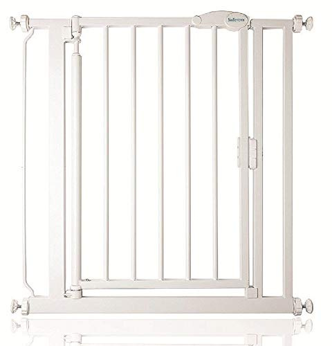 Safetots Cancelletto per Scale a Pressione con Chiusura Automatica, Stretto, 68,5cm - 75cm, Bianco, Cancelletto a Chiusura Automatica per Bambini, Barriera di Sicurezza per Bambini