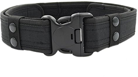MESHIKAIER Polizei Gürtel Herren Nylon Canvas Gürtel Militär Taktische Gürtel Outdoor Sportarten Gürtel mit Plastikschnalle (Schwarz)