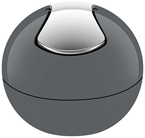 Spirella 10.19840 Kosmetikeimer 1 Liter Abfalleimer Schwingdeckeleimer Tischabfalleimer Bowl Grau