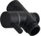 Tecmolog - Valvola a 3 vie in ottone, valvola di arresto G 1/2, rubinetto per doccetta doccia, bagno, colore: Nero, DSF007C
