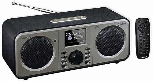 Lenco DAR-030 - Radio DAB+ - Bluetooth V.5 - Ricevitore DAB+ e FM - 10 stazioni di memoria - 2 x 3 Watt RMS - Telecomando - Funzione allarme - Nero