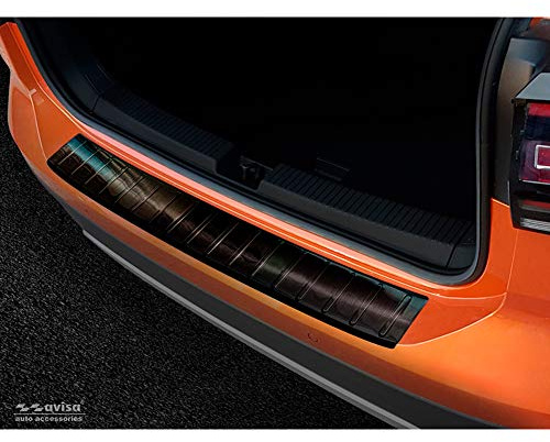 Avisa Edelstahl Heckstoßstangenschutz passgenau | kompatibel mit Volkswagen T-Cross 2019-2024 & FL 2024- - Schwarz