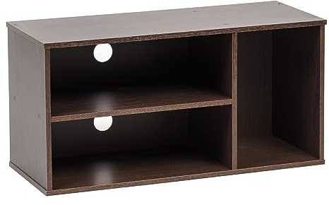 Iris Ohyama, supporto per TV, supporto per TV con schermo fino a 43 pollici, tavolino, 3 ripiani, presa per cavi, moderno, ufficio, camera da letto, soggiorno - Module Shelf MDB-3S - Marrone