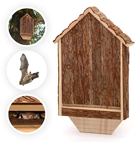 CKB LTD Fledermaushaus aus Holz für den Außenbereich – Hotel kann auch für den Winterschlaf verwendet Werden, Haus für den Garten, 30,5 x 6,5 x 46,5 cm