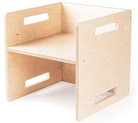 Ehrenkind® Kinder Hocker | Vielseitig & Stabil | Montessori Hocker | Wendehocker aus Birkenschichtholz | Natur