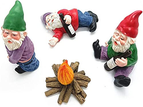Yumoo Feengarten-Zubehör, Sammlerfiguren, Miniatur-Gartenzwerge, Figuren, Ornamente, Mein kleiner Freund, Zwerg-betrunken, Zwerg-Set, Feengarten