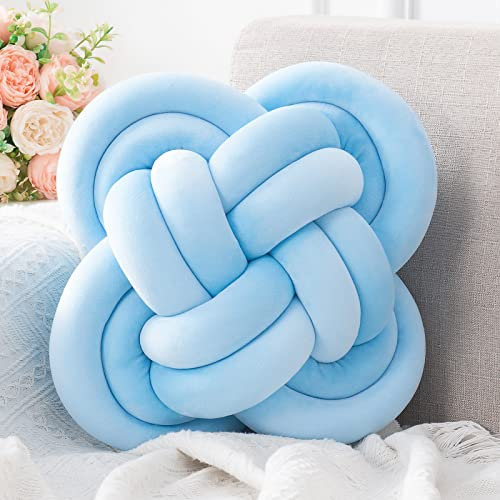 Xiashrk Knot Pillow Ball Xmas, Decorative Throw Pillow Floor Cushion with Soft Plush for Couch, Knotted Square Pillow Dorm Room Decor Household Throw Knot Decorative Cushion for Bed Living Room