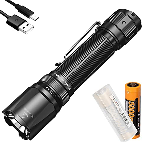 Fenix TK20R v2.0 Wiederaufladbare Taktische Taschenlampe, 3.000 Lumen, lange Wurffunktion mit zwei Batterien und LumenTac-Batterie-Organizer