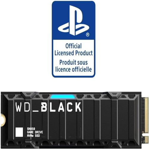 WD_BLACK SN850 1 TB NVMe SSD Offiziell Lizenziert für PS5 Konsolen (interne Gaming SSD mit Heatsink; PCIe Gen4 Technologie, bis zu 7.000 MB/s Lesen, M.2 2280)