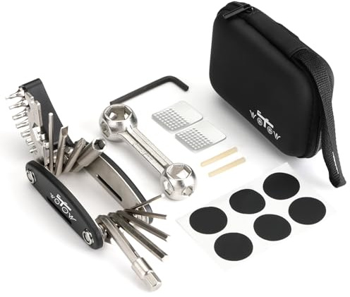 WOTOW Bike Repair Tool Kit - 21 in 1 Bicycle Multitool with Bone Wrench Portable Mountain Bike Tool Kit Riding Emergency Maintenance, Hex Key Wrench & Bike Tube Patch Kit & Tire Lever (21 in 1+Bone)
