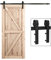 ETIASQSA 183CM/6FT Herraje Para Puerta Corredera Kit Para Puerta Corredera Armario Puertas de Madera Pesada Negro I-Forma
