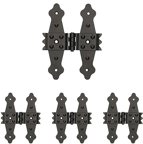 KOTARBAU Mittelkreuzband 160 mm Ladenmittelband Fensterband Faltladen Pulverbeschichtet Schwarz Universal Scharniere Möbel Türen Verbindung Torband (Packung mit 4)
