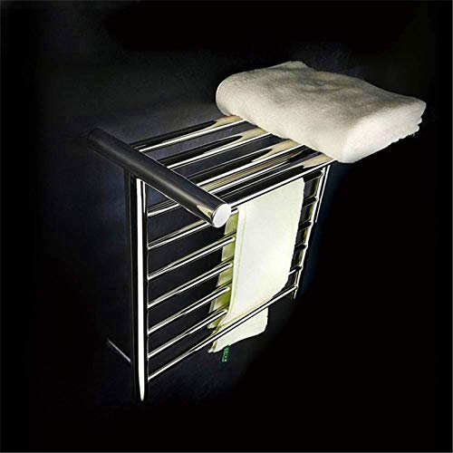 Scaldasalviette da parete per bagno, scaldasalviette riscaldato, scaldasalviette da bagno a parete per cucina Porta asciugamani elettrico a risparmio energetico in acciaio inox Accessori per il bagno