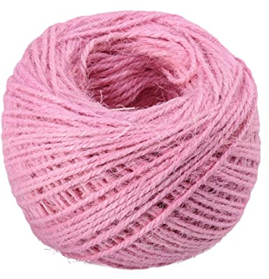 NUOBESTY 2mm 3-strand Natural Jute Twine String Cord 100m Pink Diy Crafts Party Decoration Gardening Rustic Packaging Rope