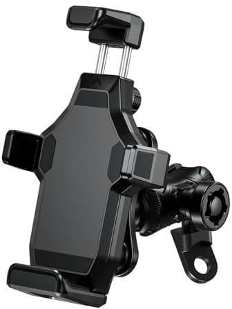 Supporto per telefono GPS per moto con smorzatore di vibrazioni Blocco sicuro ad alta velocità Manubrio per bici da scooter ATV a 1 spinta Supporto per telefono per moto Supporto per telefono cel