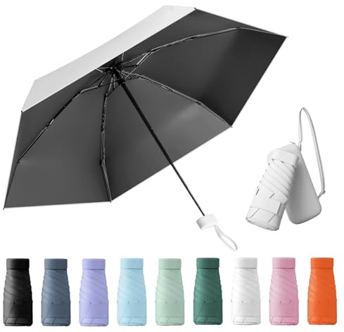 Wydexint Paraguas Plegable Protección UV Portátil, Caja de Cápsulas, Impermeable y Resistente al Viento, Adecuado para Hombres y Mujeres