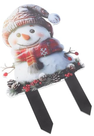 Happyyami Weihnachtlicher Schneemann Gartenstecker Aus Wetterfeste Deko Für Außenbereich Für Festliche Winterdekoration Ihrem Garten Terrasse