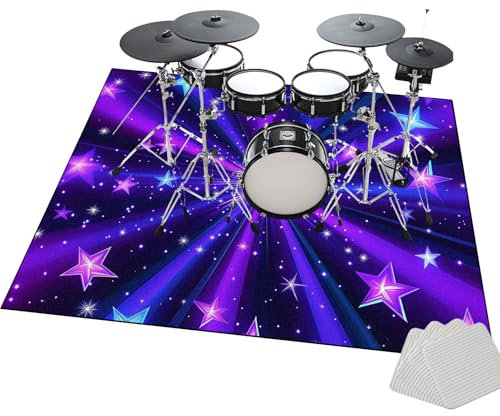 JaevKwzy Schallschutzmatte, Professionelles rechteckiges Schallschutz Trommelmatte, Music Carpet Innen und Außen, Drum Teppich Schlagzeug Teppich, 200 x 180 cm Trommelteppich für Studio Wohnung