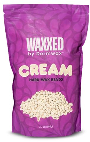WAXXED Cream Hard Wax Beads 2.2LB – Professional Cream Hard Wax for Hair Removal – Titanium Dioxide Infused Wax Beads for Sensitive Skin – Smooth Application & Clean Removal – Salon & Home Use