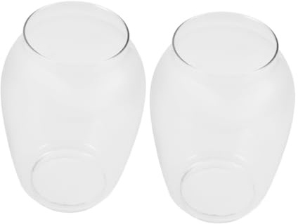 VALICLUD 2 pezzi Paralume in Vetro Trasparente per Lampada Petrolio Vintage Ricambio Resistente Design Retrò per Lanterna da Facile Installazione per