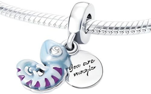 Anduonie Charms Argent 925 Charm Or Bouchon Perles Charms Pendants pour Bracelets, Red Charm Pendants, compatible avec les bracelets européens et collier pour femmes (Drache changé de couleur)