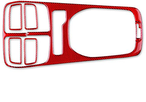 DaSenLa Fit for Chevrolet Camaro 2010 2011 Zubehör Carbon-Faser-Innenausstattung Auto-Gangschaltung-Panel-Fit for Camaro Deckel Aufkleber DaSenLa (Color Name : Red Carbon)
