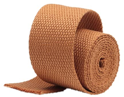 DTKJ 50 mm Baumwoll-Gurtband für Tasche, Rucksack, Gürtel, Schrägband, 9,1 m, braun, 50 mm,
