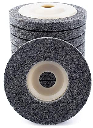 SI FANG Disco de pulido de fibra de nailon para amoladora angular, 115 mm x 22 mm, disco de afilar, amoladora angular, herramientas de pulido para acero inoxidable, aluminio, metal, vidrio, madera (5