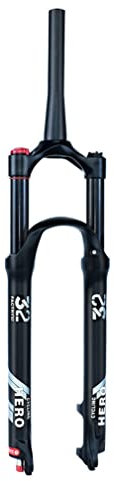 HSQMA Mountainbike Federgabel 26/27.5/29 Zoll MTB-Luftgabel Federweg 140mm Zugstufe Einstellen Verjüngt Vorderradgabel QR 9mm， Für XC AM (Color : Black Manual, Size : 27.5'')