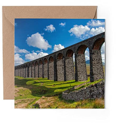 Tarjeta de Felicitación Cumpleaños con Inserto de Foto - Ribblehead Viaduct Yorkshire Dales Blanco #15740