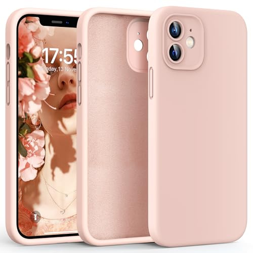 HATOSHI für iPhone 12 Hülle, Silikon Anti-Rutsch Kratzfestes Stoßfest Handyhülle für iPhone 12 Schutzhüll, Rosa