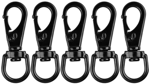 Stainless Steel Swivel Eye Snap Hook, 5 Pack (2.7 Inch) Heavy Duty Flag Clips for Flagpole Rope, Diving Clips Spring Hooks for Bird Feeders, Pet Chains, Dog Tie-Out Cable, Keychains