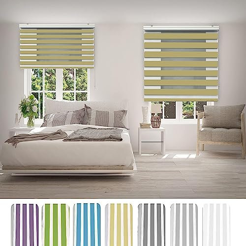 Lamellenvorhang 105 x 250 cm Sichtschutz Blendschutz Hitzeschutz Vertikaljalousie für Babyzimmer Inkl. Aller Montage-Teile für Fenster und Türen, Küche, Sandgelb