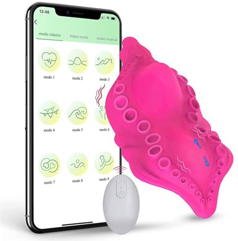 LZMYZ Butterfly Vibrator mit Bluetooth App und Fernsteuerung für Sie Klitoris Vagina Tragbarer Mini Vibratoren mit 10 Vibrationsmodi Auflegevibrator Höschen Sexspielzeug für Frauen Paare