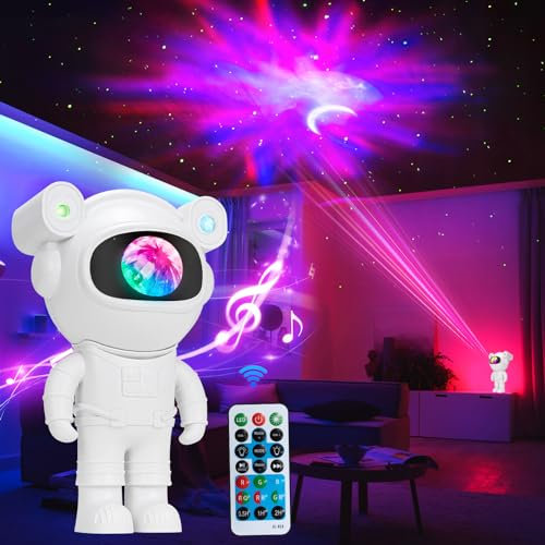 Proyector de galaxia de astronauta, proyector de estrellas para dormitorio, proyector espacial, luz nocturna con temporizador y control remoto, lámpara de cielo estrellado, decoración de habitación de