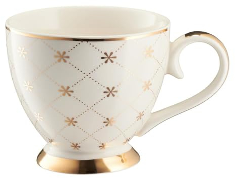 VILLA ITALIA - FABIOLA grandes tasses à cappuccino 450 ml – Ensemble de tasses à café en porcelaine jumbo blanches élégantes, service à café, tasses à café en porcelaine