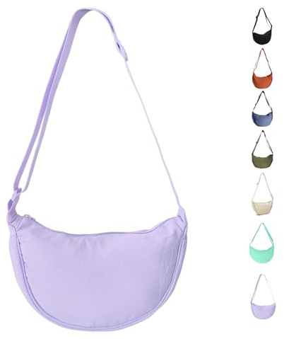 Uwiyo Borsa a Mezzaluna da Donna in Nylon, Borsa a Tracolla Hobos Portatile Con Tracolla Regolabile per Uso Quotidiano