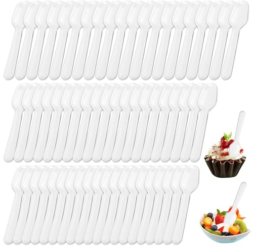 500 Stück Plastiklöffel, Eislöffel Plastik Mini Clear Plastic Spoons, Mini Löffel, Wiederverwendbare Dessertlöffel, Plastiklöffel Klein, Plastik Löffel Dessertlöffelfür Dessert Pudding Mousse