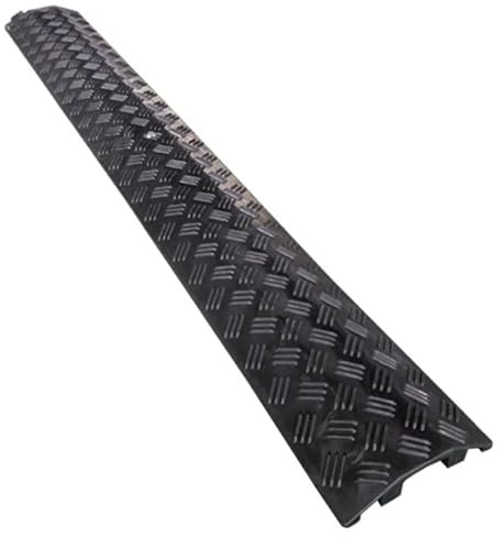 Protector de Cable, Pasacable de plástico Canaleta Pasacables de Suelo para Suelo protección de Cables eléctricos de 1 vía 100 x 13 x 2 cm(Color:Black)
