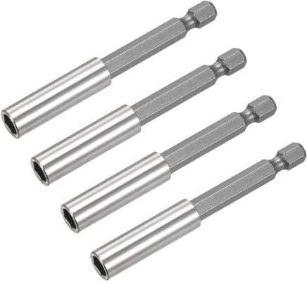 sourcing map 4pcs 1/4 Inch Hex Shank by 3 Inch Magnetic Bit Holder Extension, Quick Release Screwdriver Drill Power Tool