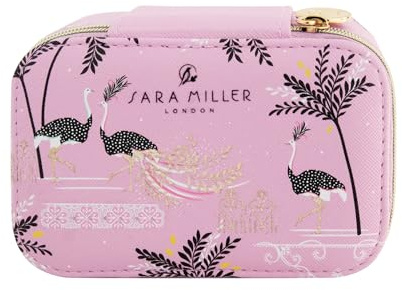 Sara Miller Savannah Faux Leather Pink Travel Jewellery Case