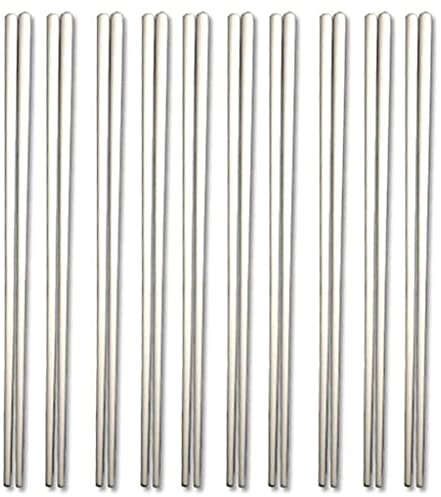 Set regalo di bacchette giapponesi in metallo in acciaio inossidabile, 10 paia di bacchette per sushi riutilizzabili, bacchette cinesi coreane di lusso, bacchette antiscivolo, lavabili in lavasto