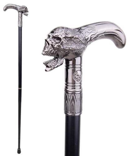 LKYLVEE Gehstöcke für Männer Frauen, Gentleman's Walking Cane Stock, Vintage Skull Gehstock, täglichen Gebrauch Bühnenrequisite