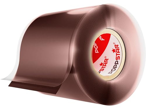 POPPSTAR selbstverschweißendes Silikonband, 3m x 50mm, Isolierband und Dichtungsband (Wasser, Luft), rotbraun, 1 Rolle