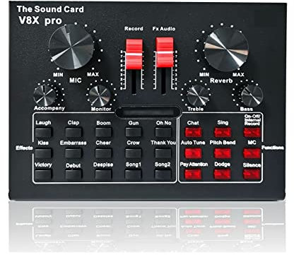 FHPEWXDG Mélangeur Audio Professionnel USB 5.0 Carte Son Audio USB Casque Externe Microphone Webcast Adaptateur de Diffusion en Direct Musique de Jeu pour PC Téléphone Ordinateur Carte Son Co