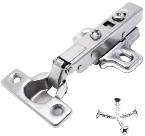 TROGPYXG 1x Bisagras pequeñas de Cierre Suave for Puertas Delgadas, bisagras Ocultas, amortiguación, herrajes for vitrinas, diámetro de Copa de 26 mm, Acero(Half Overlay)