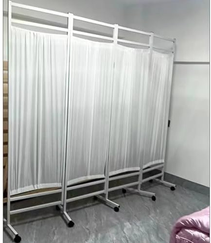 CHZDPP Ready Built Medical Privacy Screens with Wheels, 4 Panel Medical Screen for Patient Privacy, Portable Foldable Wall for Waiting Room(White)