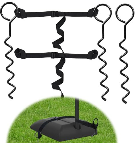 Basketball Goal Anchor Tie Down Kit High Wind Basketball Hoop Anchor for Secure Durable Court Setup Heavy Duty Trampoline Anchor Kit with Adjustable Strap for Mounting Trampoline Swing Tent